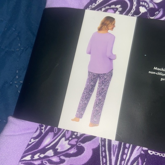 New with tags in purple or black two-piece pajama - Picture 5 of 12